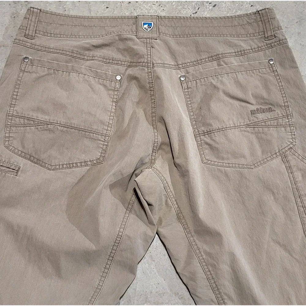 Mens Kuhl Rydr Pants 36x30 Tan Khaki Outdoor Hiking Work Utility Great Condition